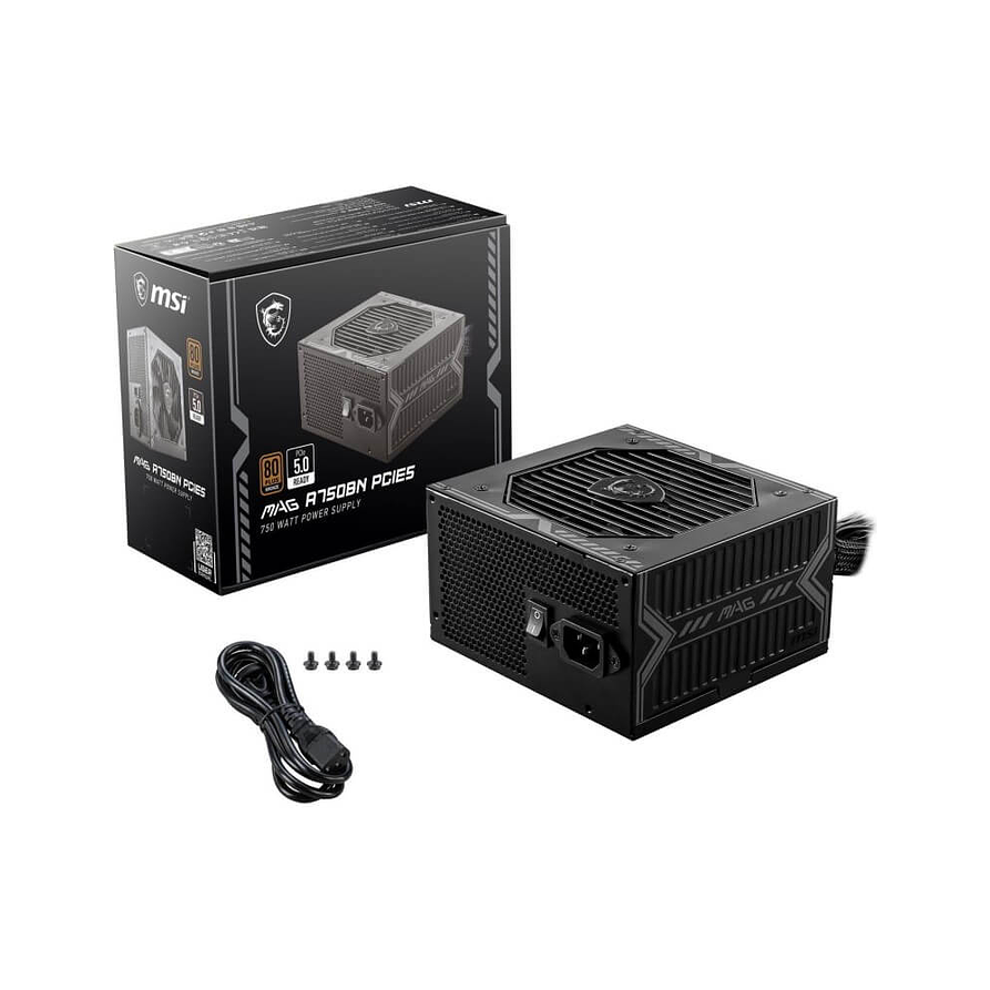 MSI MAG A750BN PCIE5 750W 80 Plus Bronze – Fuente de Poder ATX 1