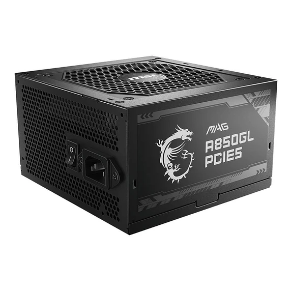 Fuente de Poder MSI 850W MAG A850GL PCIe 5.0 – Modular 80 PLUS Gold 1
