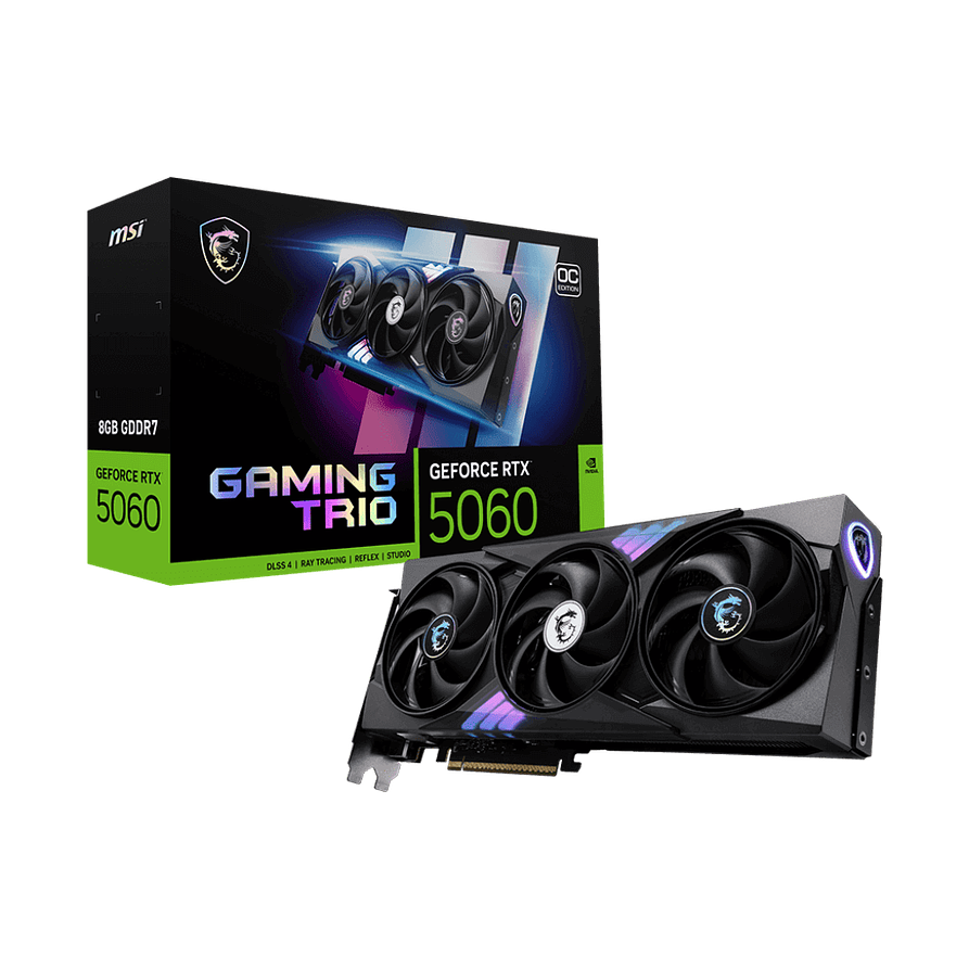 Tarjeta de Video MSI GeForce RTX 5060 GAMING TRIO OC 8GB GDDR7 – Rendimiento y Refrigeración Premium 1