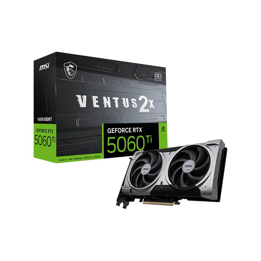 MSI GeForce RTX 5060 Ti VENTUS 2X OC PLUS 16GB GDDR7 – Rendimiento y Eficiencia 1
