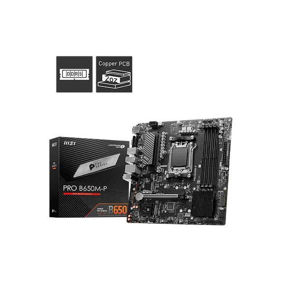 Placa Madre MSI PRO B650M‑P AM5 DDR5 – Rendimiento y Estabilidad 1