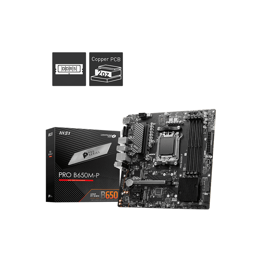 Placa Madre MSI PRO B650M‑P AM5 DDR5 – Rendimiento y Estabilidad 1