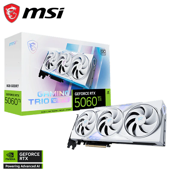 MSI GeForce RTX 5060 Ti GAMING TRIO OC White 8GB GDDR7 (28 Gbps) 1