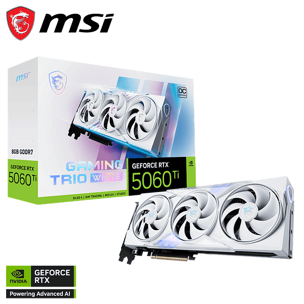 MSI GeForce RTX 5060 Ti GAMING TRIO OC White 8GB GDDR7 (28 Gbps) 1