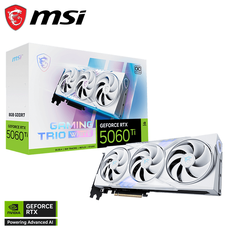 MSI GeForce RTX 5060 Ti GAMING TRIO OC White 8GB GDDR7 (28 Gbps) 1