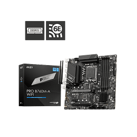 Placa Madre MSI PRO B760M-A WIFI DDR5 LGA1700 Micro-ATX (Wi-Fi 6E, 2.5G LAN)