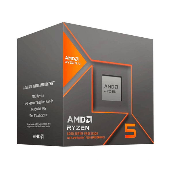 Procesador AMD Ryzen 5 8500G AM5 con Radeon 740M 6 núcleos 12 hilos hasta 5.0GHz 1