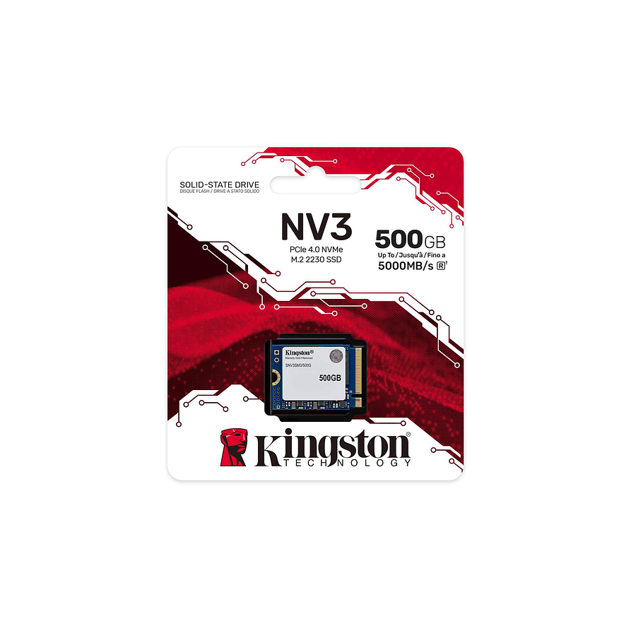 SSD Kingston NV3 500GB M.2 2230 PCIe 4.0 NVMe – Velocidad y confiabilidad en tamaño compacto 3
