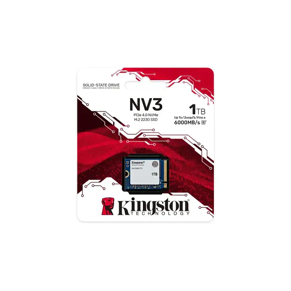 Unidad SSD Kingston NV3 1TB M.2 2230 PCIe 4.0 NVMe 3