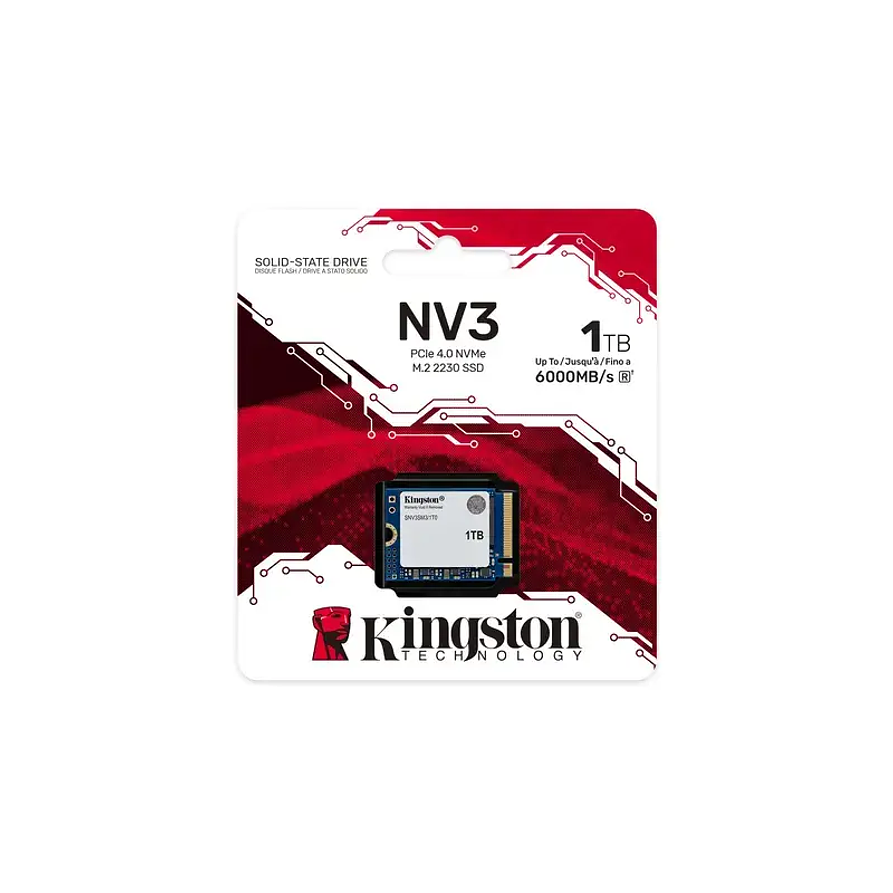 Unidad SSD Kingston NV3 1TB M.2 2230 PCIe 4.0 NVMe 3