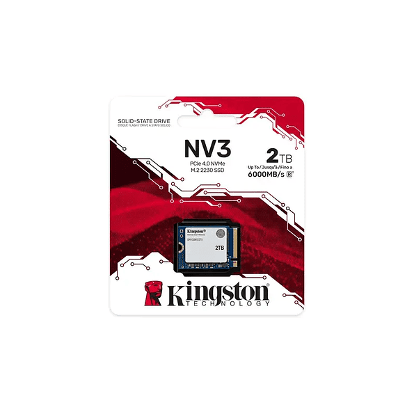 Unidad SSD Kingston NV3 2TB M.2 2230 PCIe 4.0 NVMe – Velocidad 6000 MB/s 3