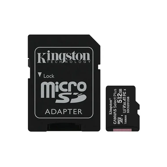 Kingston Canvas Select Plus microSDXC 512GB UHS-I Clase 10 V30 1