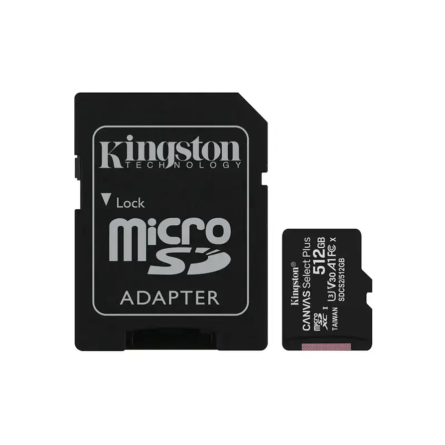 Kingston Canvas Select Plus microSDXC 512GB UHS-I Clase 10 V30 1