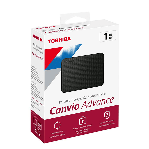 Disco Portátil Toshiba Canvio Advance 1TB USB 3.0 Negro para Mac y PC 2