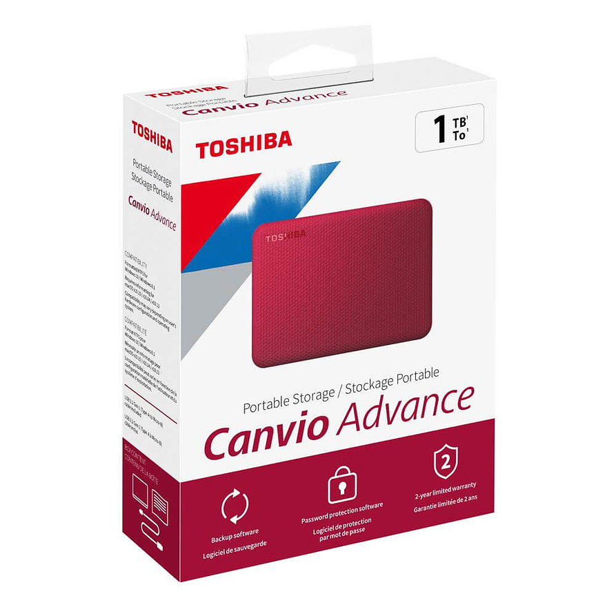 Disco Portátil Toshiba Canvio Advance 1TB USB 3.0 Rojo 2