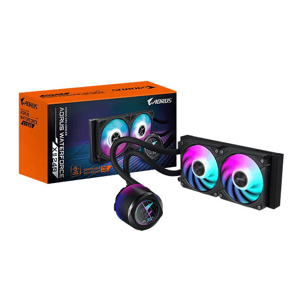 Gigabyte AORUS Waterforce X II 240 – Refrigeración Líquida ARGB para CPU con Pantalla LCD 1
