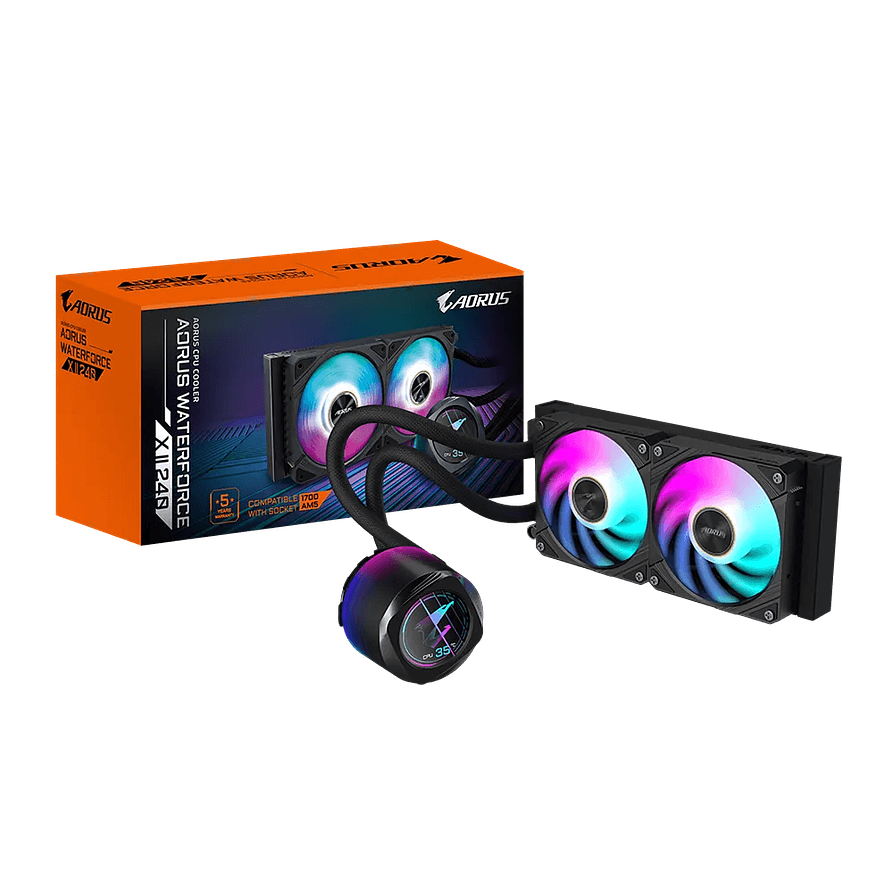 Gigabyte AORUS Waterforce X II 240 – Refrigeración Líquida ARGB para CPU con Pantalla LCD 1