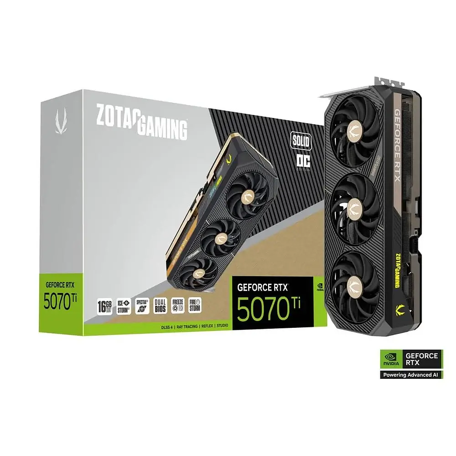 Zotac GAMING GeForce RTX 5070 Ti SOLID OC 16GB GDDR7 PCIe 5.0 1