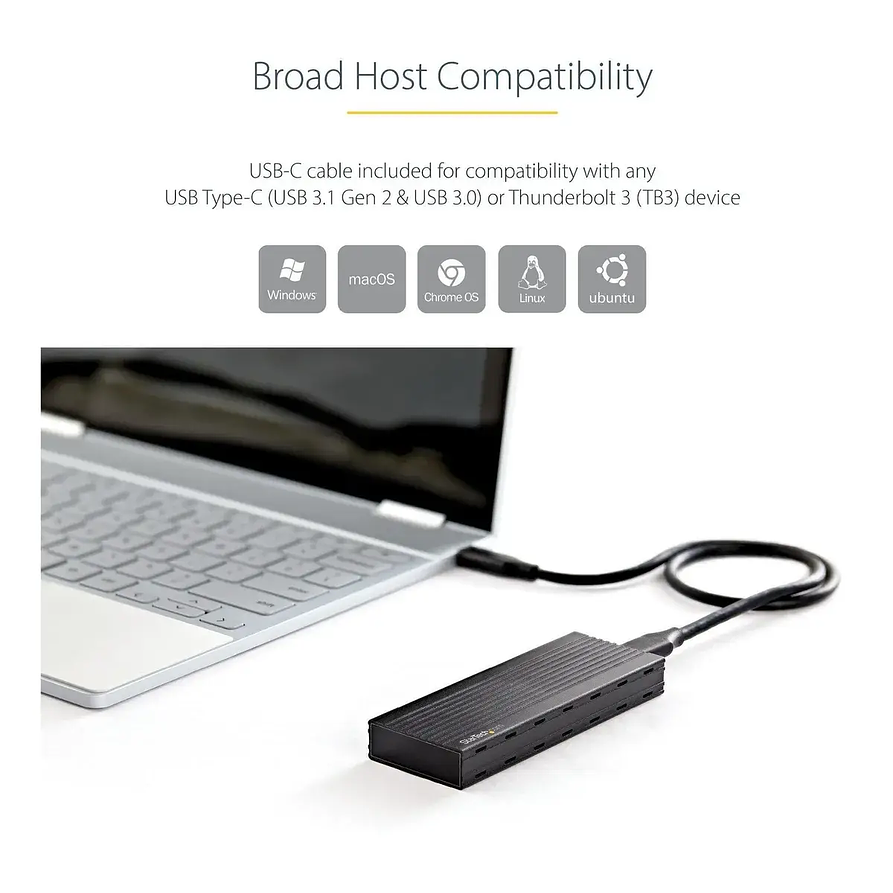 Cofre StarTech para Unidades M.2 SSD NVMe USB-C de Aluminio Negro 4