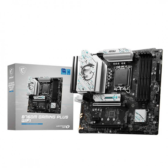 Placa Madre MSI B760M GAMING PLUS WIFI DDR5 Micro-ATX con Wi-Fi 6E 1