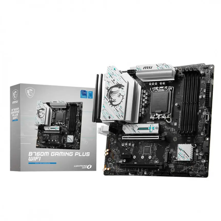 Placa Madre MSI B760M GAMING PLUS WIFI DDR5 Micro-ATX con Wi-Fi 6E 1