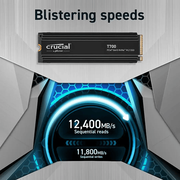 SSD Crucial T700 2TB PCIe Gen5 NVMe con Disipador 3