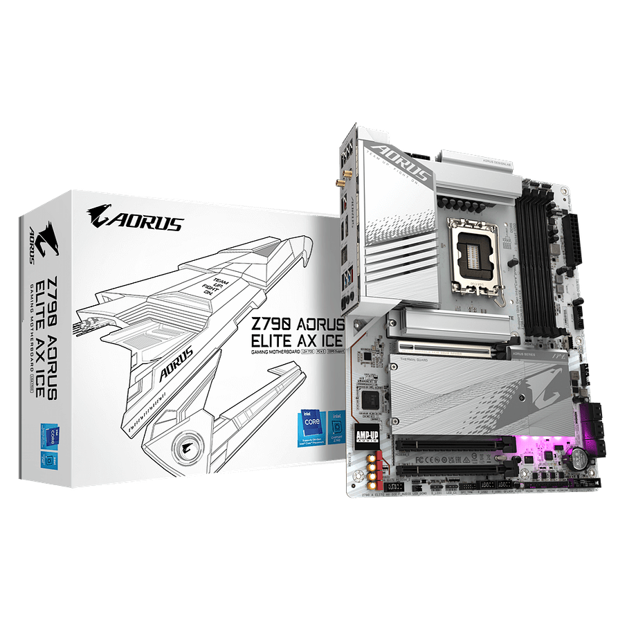 Placa Madre Gigabyte Z790 AORUS ELITE AX ICE ATX DDR5 Wi-Fi 6E 1