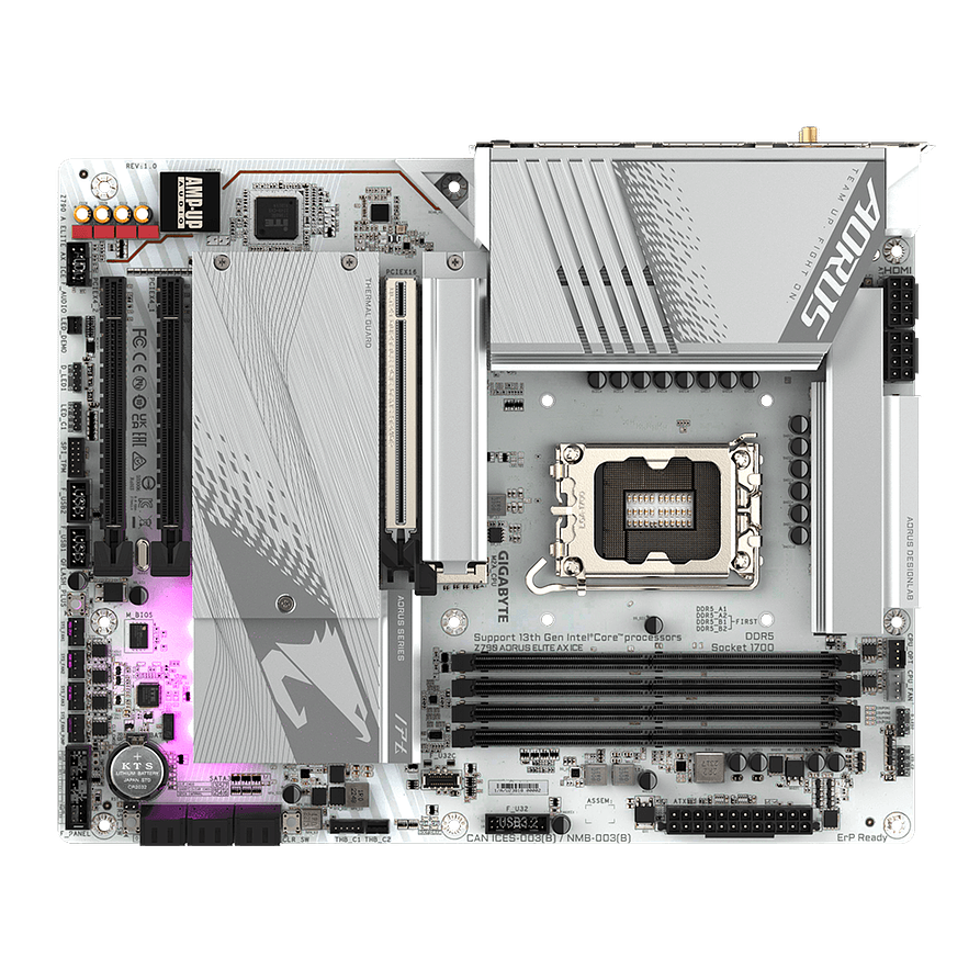 Placa Madre Gigabyte Z790 AORUS ELITE AX ICE ATX DDR5 Wi-Fi 6E 4