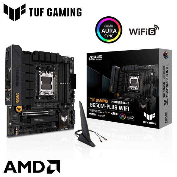 Placa Madre ASUS TUF GAMING B650M-PLUS WIFI AM5 DDR5 Micro-ATX 1