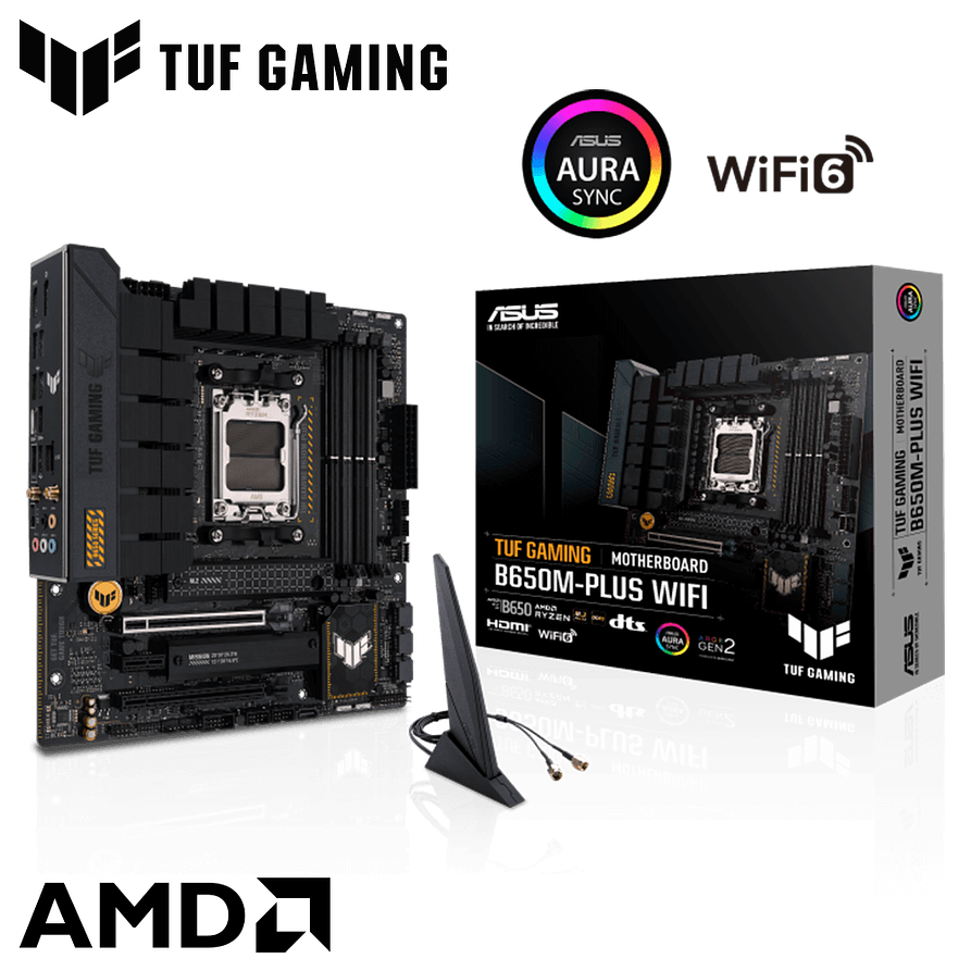 Placa Madre ASUS TUF GAMING B650M-PLUS WIFI AM5 DDR5 Micro-ATX 1
