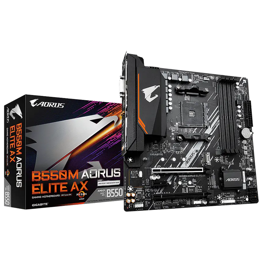 Placa Madre Gigabyte B550M AORUS ELITE AX MicroATX AM4 WiFi 6E 1