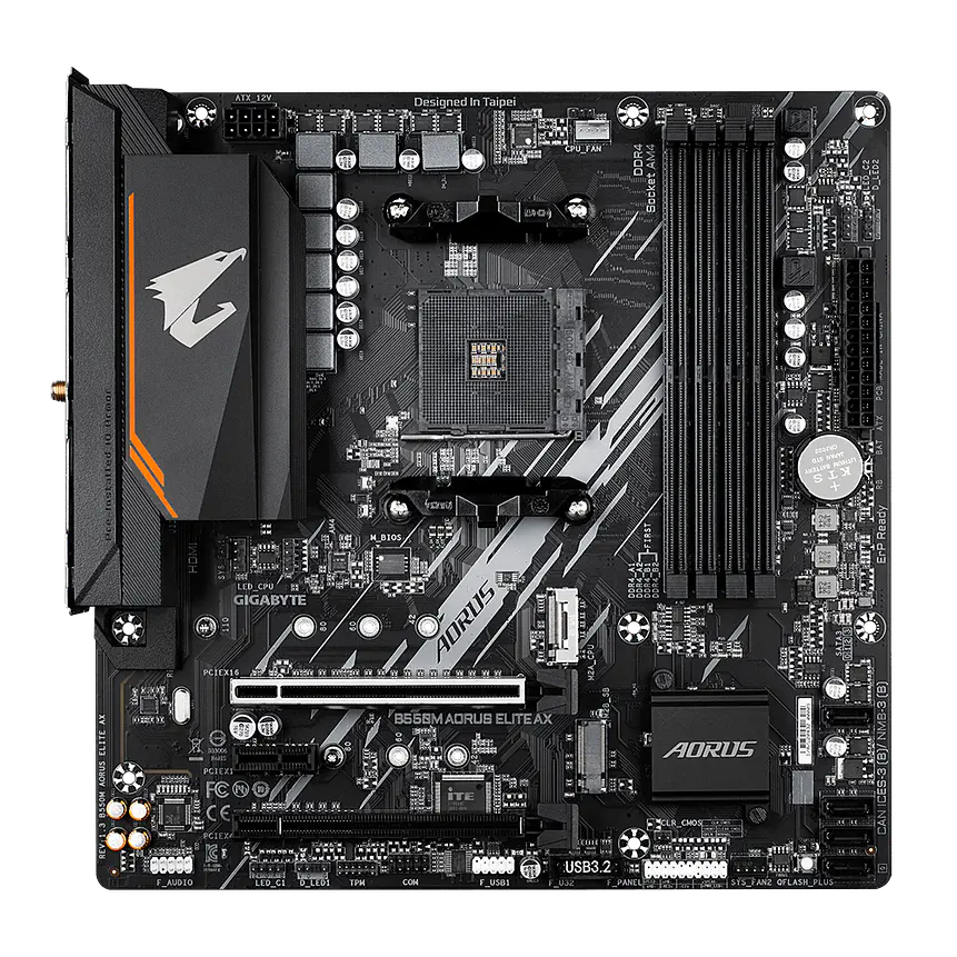 Placa Madre Gigabyte B550M AORUS ELITE AX MicroATX AM4 WiFi 6E 2