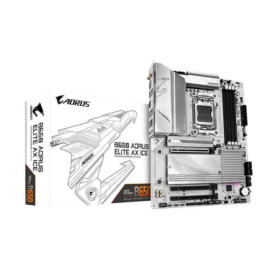 Placa Madre Gigabyte B650 AORUS ELITE AX ICE AM5 DDR5 ATX 1