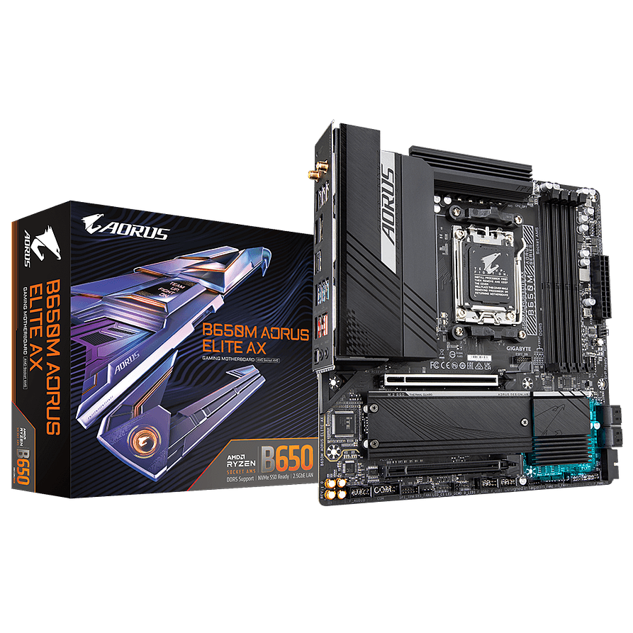 Placa Madre Gigabyte B650M AORUS ELITE AX AM5 DDR5 WiFi 6E 1