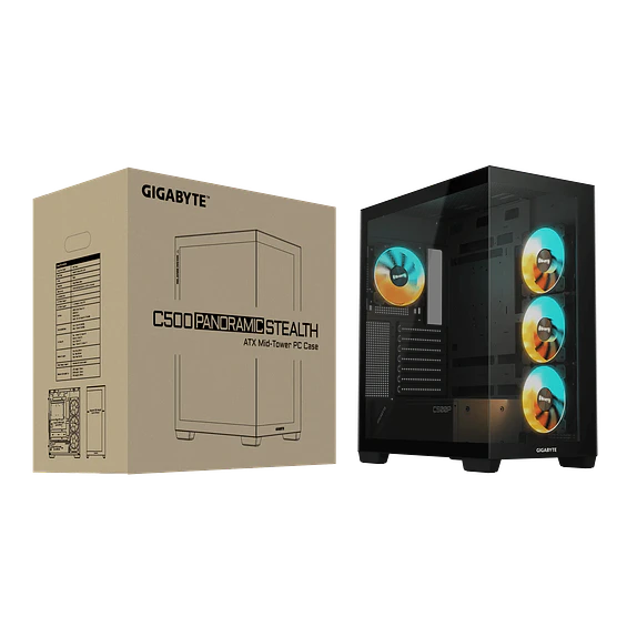 Gabinete Gamer Gigabyte C500 Panoramic Stealth ATX Mid Tower Negro 1
