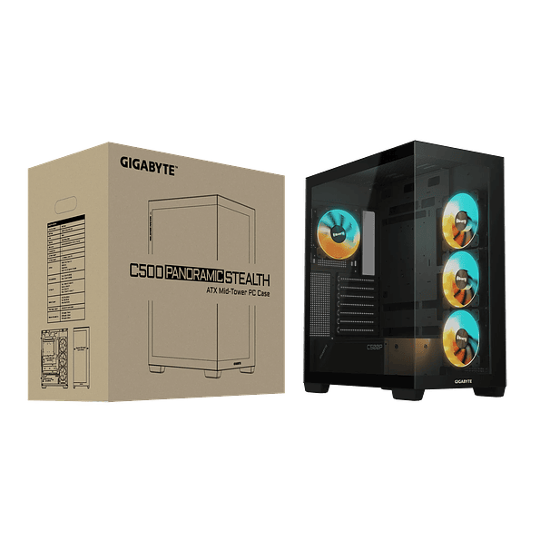 Gabinete Gamer Gigabyte C500 Panoramic Stealth ATX Mid Tower Negro 1