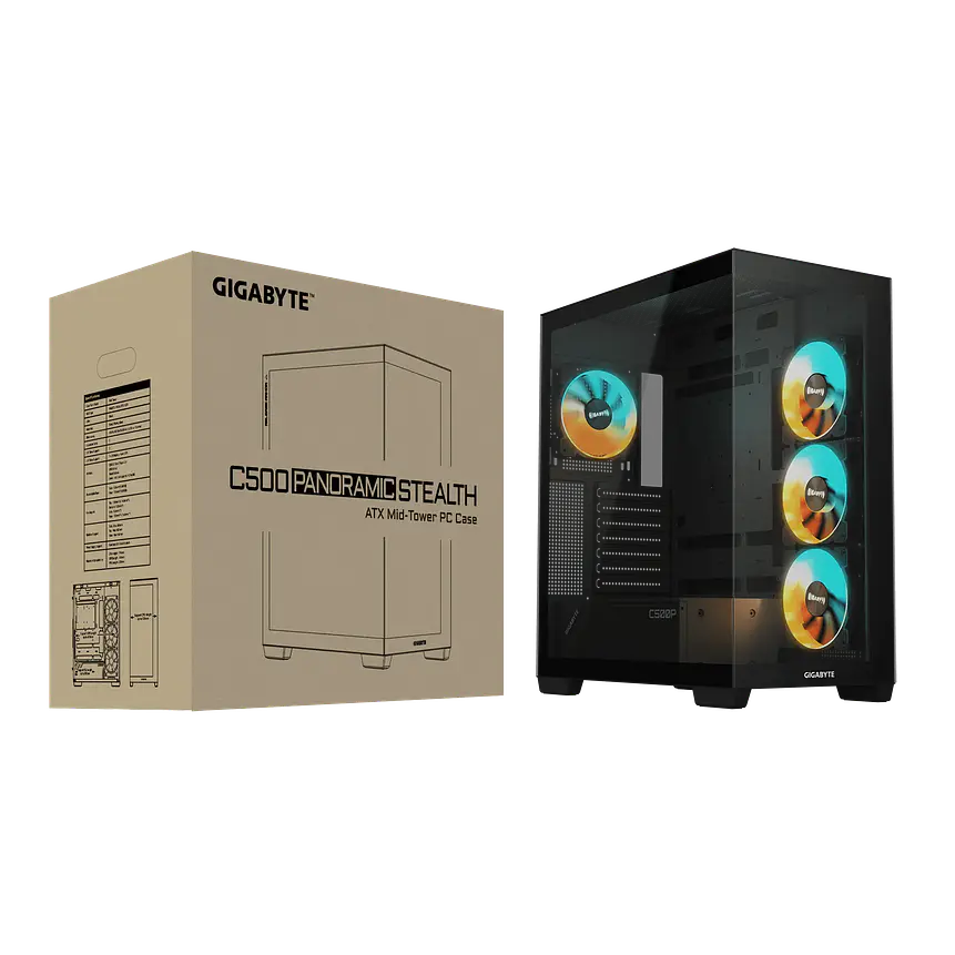 Gabinete Gamer Gigabyte C500 Panoramic Stealth ATX Mid Tower Negro 1