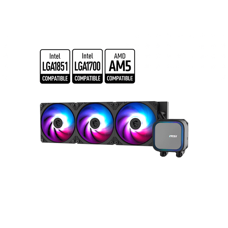 Refrigeración Líquida MSI MAG CORELIQUID A13 360 (LGA1851/AM5, 120mm x3, Negro) 2