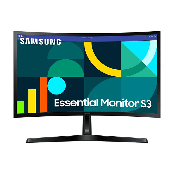 Monitor Samsung Essential S3 Curvo de 24” Full HD 100Hz (HDMI + VGA + VESA) 1