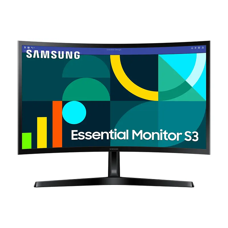 Monitor Samsung Essential S3 Curvo de 24” Full HD 100Hz (HDMI + VGA + VESA) 1