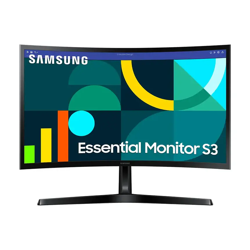 Monitor Samsung Essential S3 Curvo de 24” Full HD 100Hz (HDMI + VGA + VESA) 1