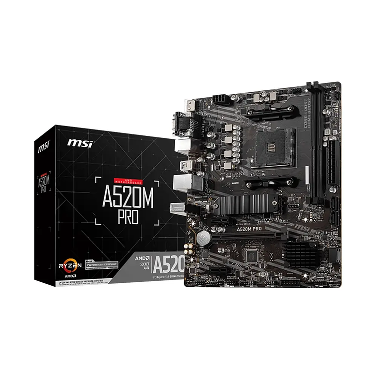 Placa Madre MSI A520M-A PRO (AM4, DDR4, M.2, MicroATX) 1