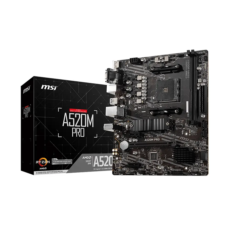 Placa Madre MSI A520M-A PRO (AM4, DDR4, M.2, MicroATX) 1