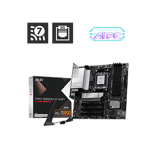 Placa Madre MSI PRO B850M-P WIFI AM5 DDR5 con WiFi 7 y Bluetooth 5.4