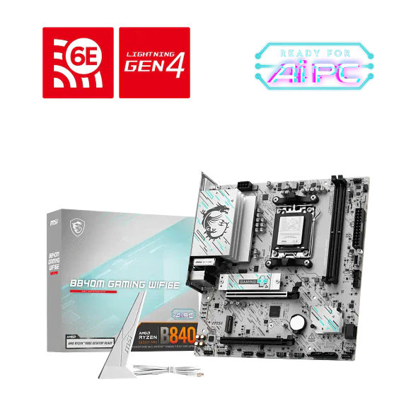 Placa Madre MSI B840M GAMING WIFI6E (Socket AM5) Ryzen | Conectividad Wi-Fi 6E y Alto Rendimiento 1