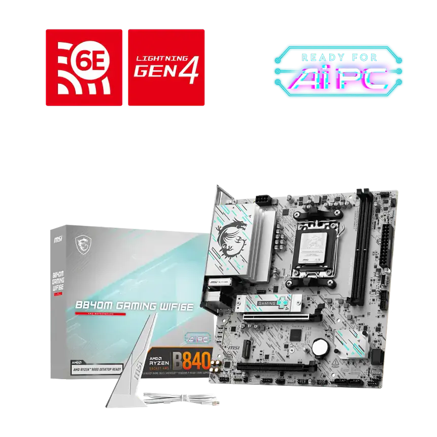 Placa Madre MSI B840M GAMING WIFI6E (Socket AM5) Ryzen | Conectividad Wi-Fi 6E y Alto Rendimiento 1