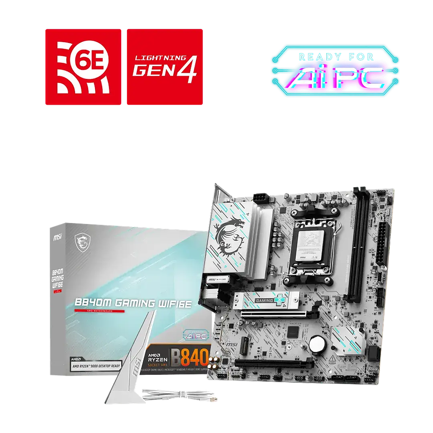 Placa Madre MSI B840M GAMING WIFI6E (Socket AM5) Ryzen | Conectividad Wi-Fi 6E y Alto Rendimiento 1