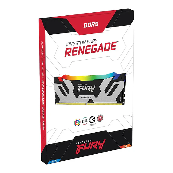 Memoria RAM Kingston Fury Renegade RGB Silver 24GB DDR5 7200MHz CL38 DIMM 4