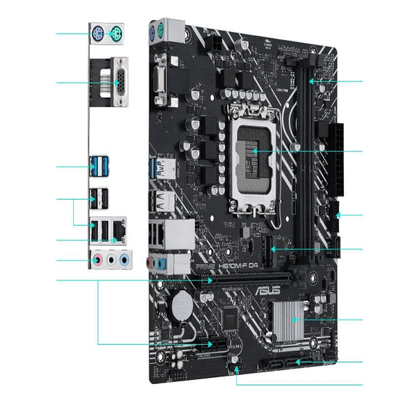 Placa Madre ASUS PRIME H610M-F D4 (LGA1700, DDR4 3200MHz, M.2, Micro ATX) 3