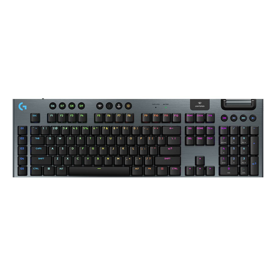 Teclado Gamer Logitech G915 X LIGHTSPEED Inalámbrico RGB (Switch GL Tactile, Inglés, Negro) 1